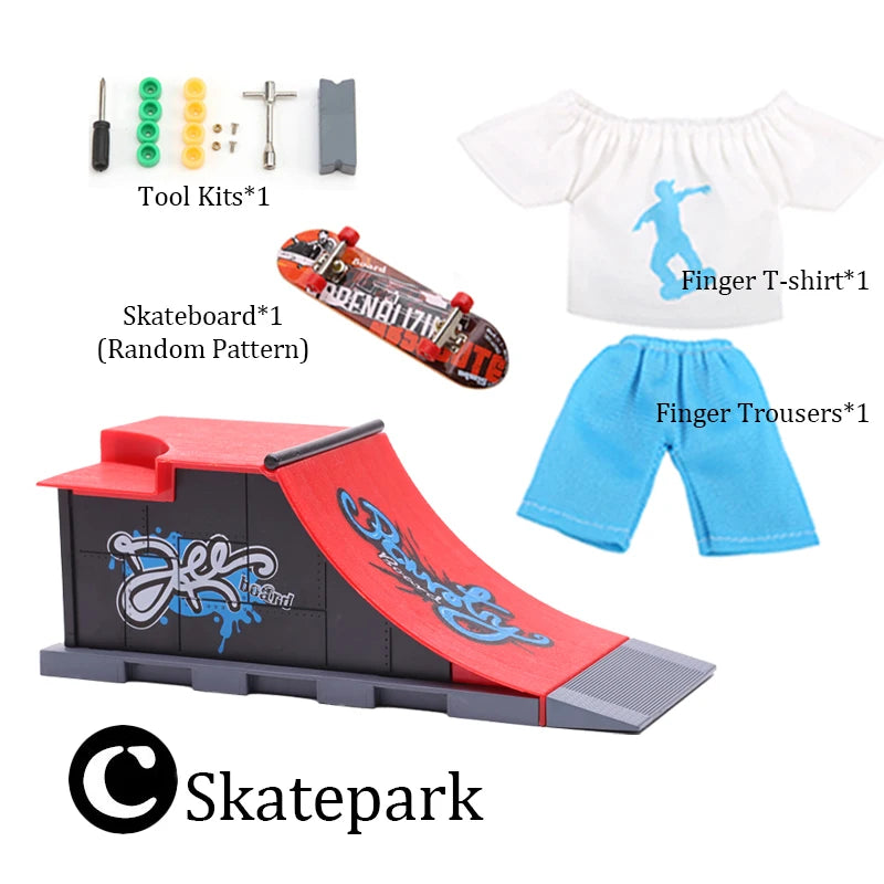 DIY Finger Skatepark 6-in-1 Set &ndash; Ultimate Stunt Practice 6C Clothing set