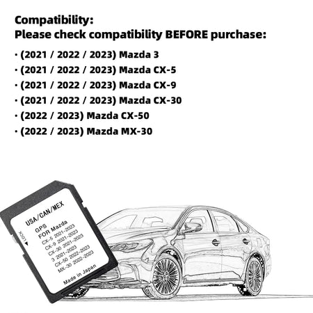 Mazda CX Sat Nav SD Card 2023 Maps &ndash; New USA CAN MEX Maps