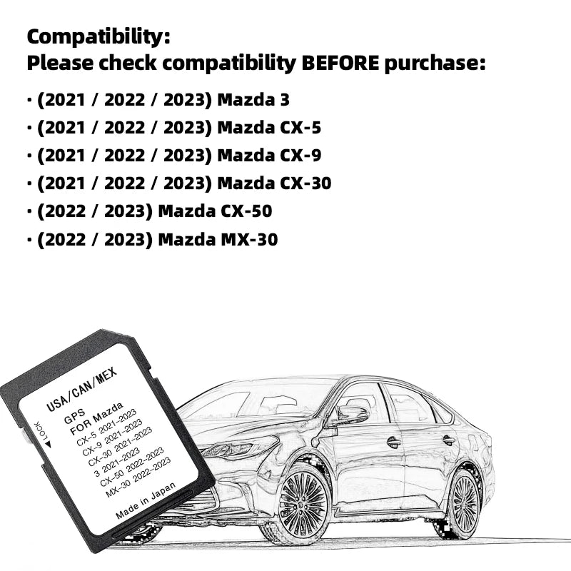 Mazda Navigation SD Card USA Canada Mexico Maps &ndash; New Maps