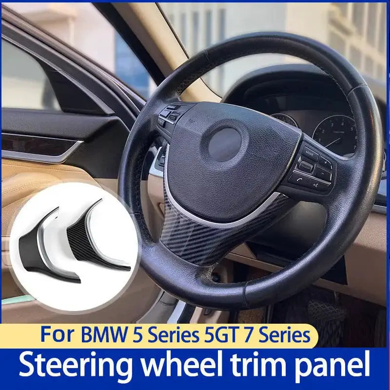 LHD RHD Car Interior Chromed Steering Wheel Decoration Cover Panel Trim for BMW 5 Series F10 F11 520 523 525 7 Series F01 730 by InterCyprus Trading Ltd