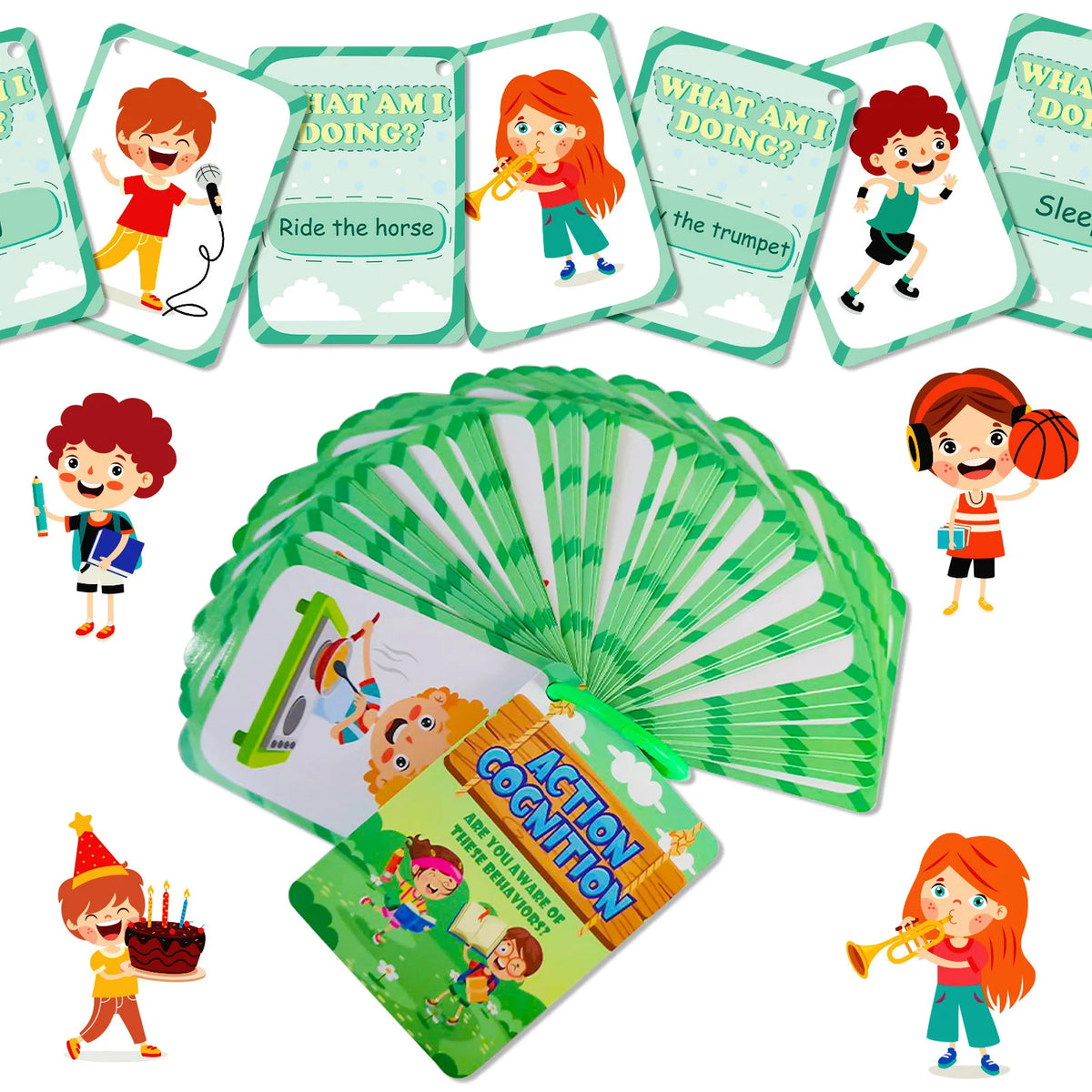 Cognition Learning Flash Cards for Kids - 50Pcs Set Memory Educational Toys for Early Childhood Development