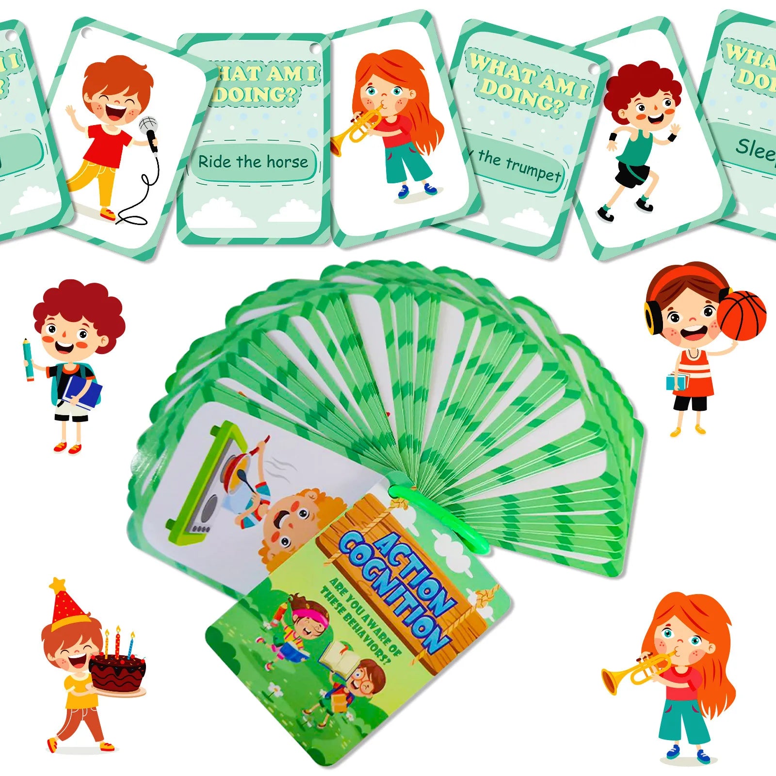 Cognition Learning Flash Cards for Kids - 50Pcs Set Memory Educational Toys for Early Childhood Development