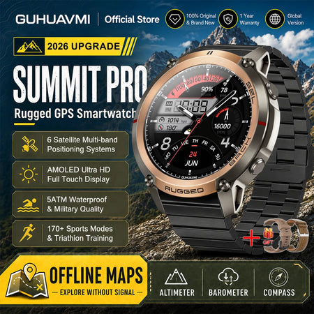 2026 Military Satellite Offline Map GPS Smart Watch Men 1.43''AMOLED Bluetooth Call Compass 5ATM Waterproof 170+Sport Smartwatch by InterCyprus Trading Ltd