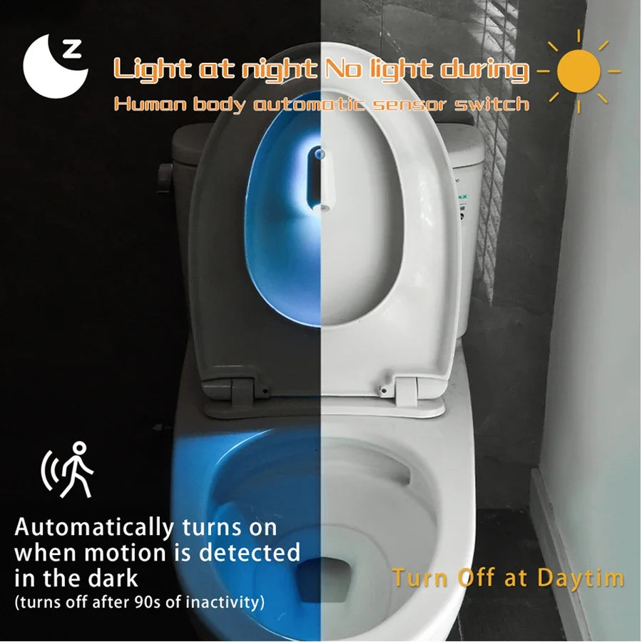 Rechargeable LED Motion Sensor Toilet Night Light for Bathroom, Bedroom, Corridor &amp; Stairs
