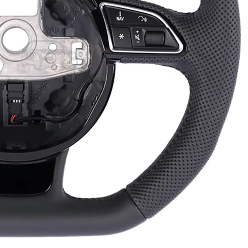 Audi A3 8V Deri Perforje Düz Alt Direksiyon Simidi