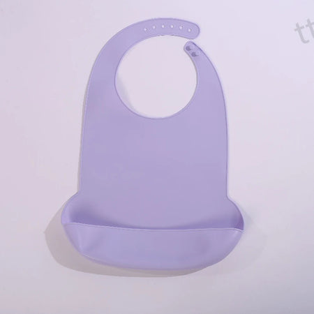 Silicone Baby Bib &ndash; Soft Material for Easy Cleaning big purple
