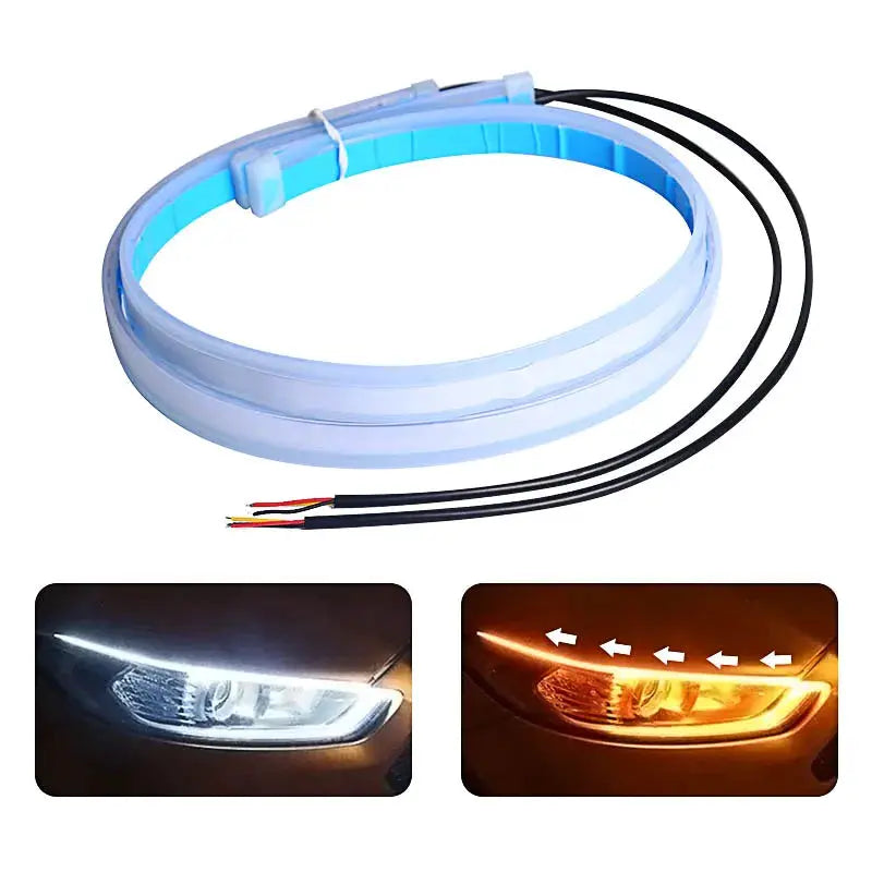2 PCS DRL Car Flexible LED Daytime Running Lights Turn Signal Lamp Headlight Waterproof 30cm 45cm 60cm White Red Yellow Blue by InterCyprus Trading Ltd