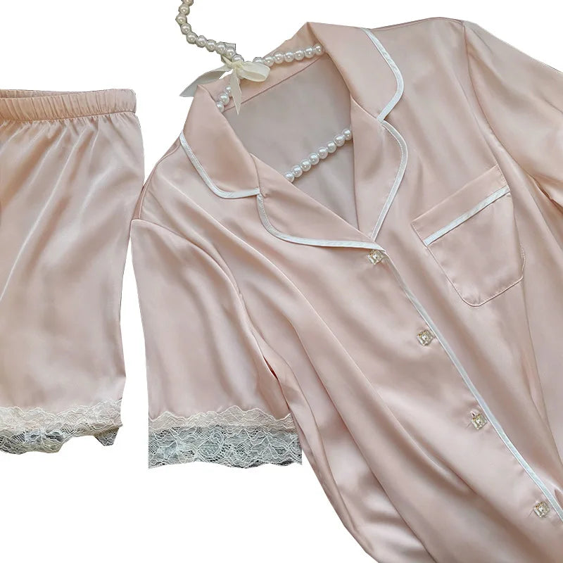 Ice Silk Pajamas - Sweet Summer Style for Women