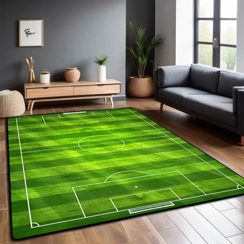 Football Field Themed Foldable Polyester Play Mat for Kids, Non-Slip, Machine Washable, Large Size
