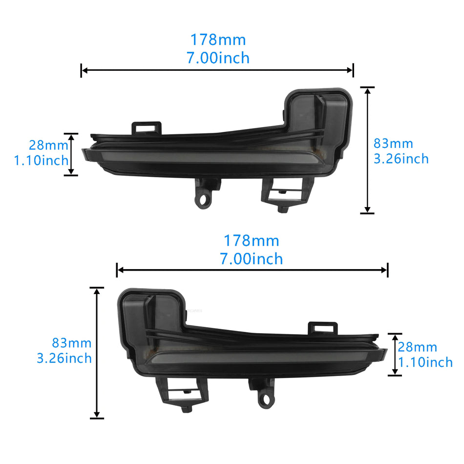 Мигач за огледало за Skoda Superb III 3V 2015-2020, динамичен амбър LED, черен затъмнен леща