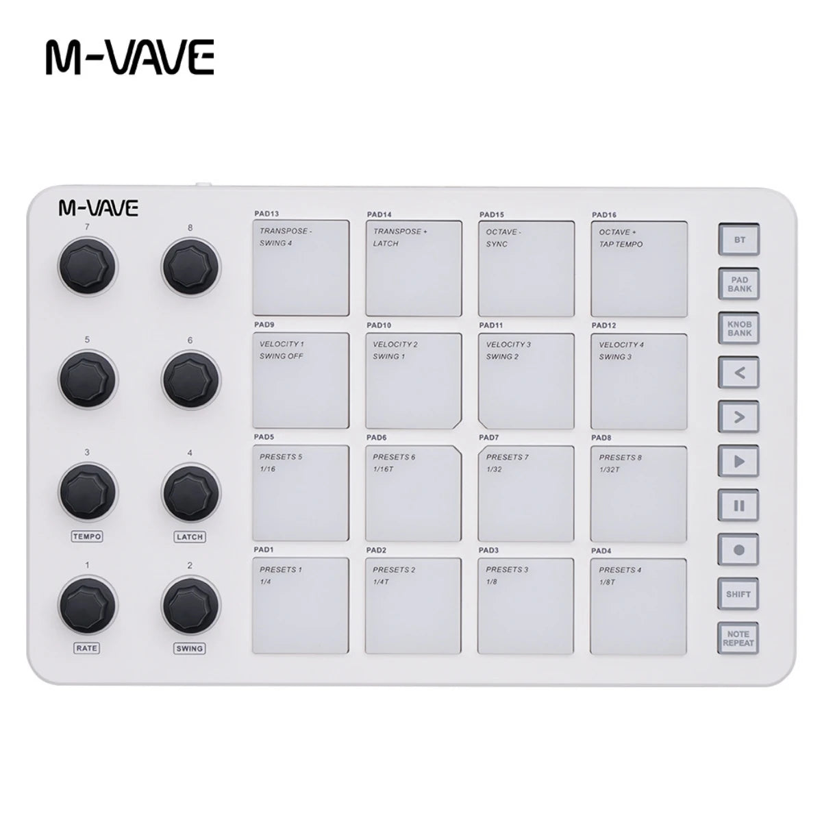 M-VAVE SMK-25 USB MIDI Keyboard Controller &ndash; 8 Backlit Pads SMC-PAD