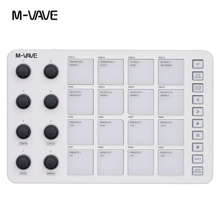 M-VAVE SMK-25 USB MIDI Keyboard Controller &ndash; 8 Backlit Pads SMC-PAD