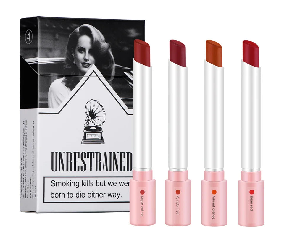 Creative Cigarette Lipstick Set - Long Lasting Matte Velvet Tint 4PCS SET