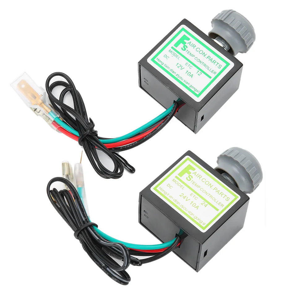 Car AC Thermostat Switch, 10A Electronic Temperature Control, ABS Auto Accessory