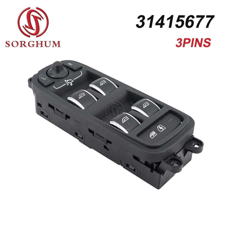 Voimaikkunan kytkinpainike Volvo XC60 ja S60L Suora vaihto (Osanumerot 31365572, 31415677, 31453266)