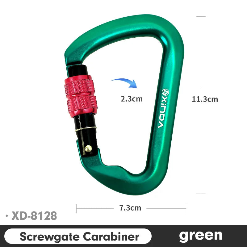 Xinda Outdoor Carabiner For Rock Climbing &ndash; 30kN Load Screw Dark-green