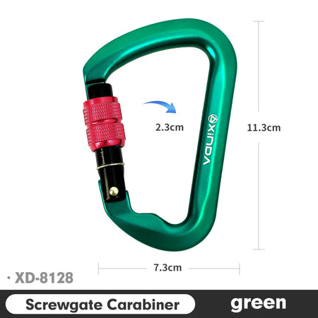 Xinda Outdoor Carabiner For Rock Climbing &ndash; 30kN Load Screw Dark-green