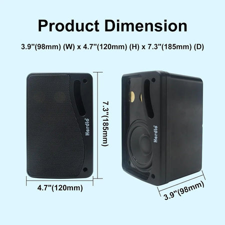 Herdio 3.5'' Waterproof Outdoor Speakers - 200W 3-Way Wired Wall Mount, Patio &amp; Marine Sound System
