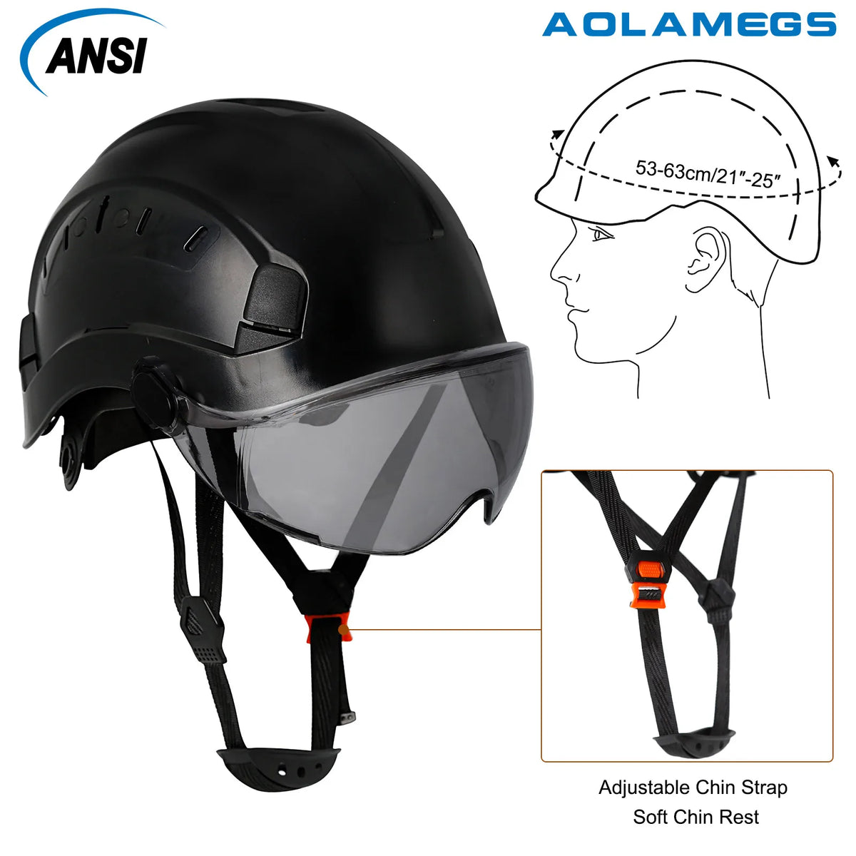Aolamegs SF06 Safety Helmet With Goggles &ndash; Comfortable