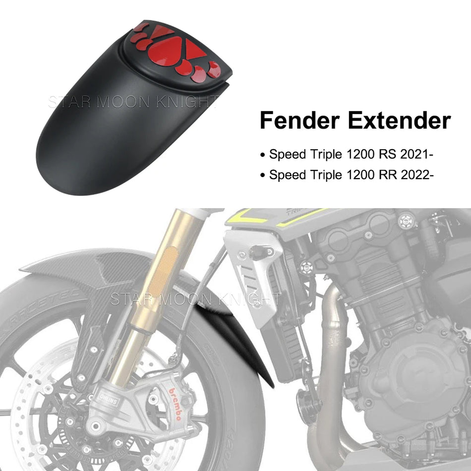 Extension de garde-boue avant Triumph Speed Triple 1200 RS pour 2021 Speed Triple 1200 RS et 2022 Speed Triple 1200 RR