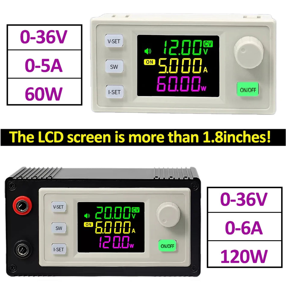 60W/120W CNC DC Buck Boost měnič s barevným displejem, nastavitelným napětím