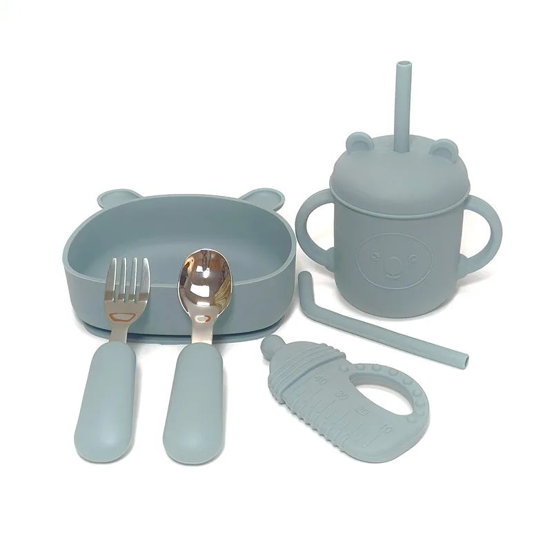 CZSAE Children's Dinnerware Set &ndash; Fall-Resistant Silicone Suction Bowl