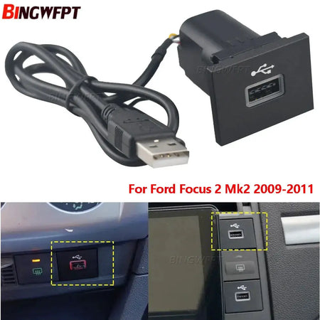 Car USB Converted Vehicle Load Adapter Flash Socket Interface Cable 12V/24V Accessories For Ford Focus 2 Mk2 2009-2011 by InterCyprus Trading Ltd