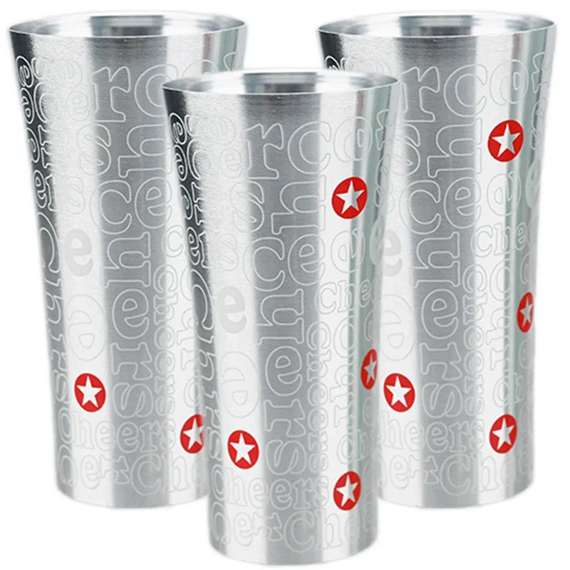 Color Changing Aluminum Beer Cup - Hammered Travel Mug A-3Pcs / 360ml