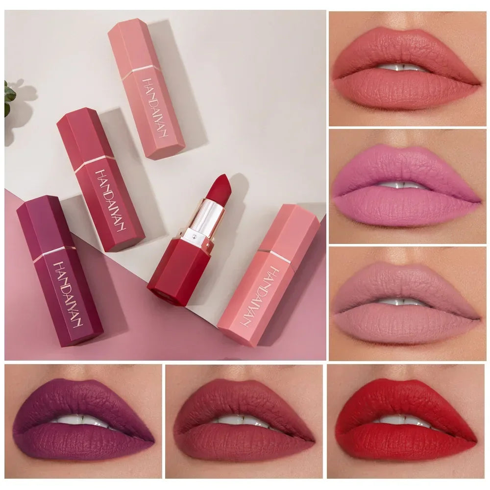 Matte 6-Colour Lipstick Set - Long-lasting, Waterproof