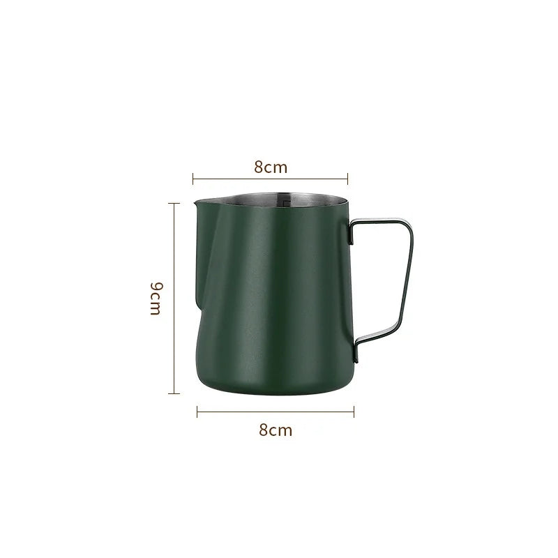 WUWANLI Stainless Steel Milk Frothing Pitcher &ndash; Precision Measurement for Perfect Latte Art 350ML Dark Green