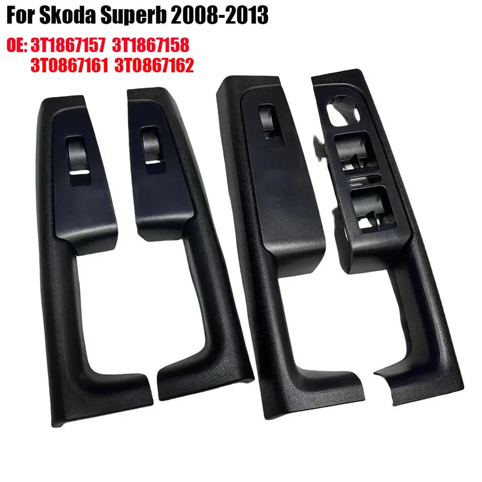 Driver Door Trim Panel Set ABS With Handle For Skoda Superb 2008-2013 by InterCyprus Trading Ltd