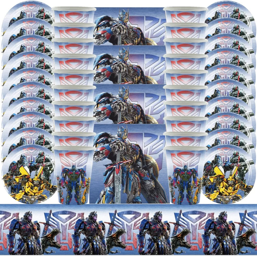 Transformers Theme Party Supplies for Kids - Balloons, Tableware &amp; Decorations