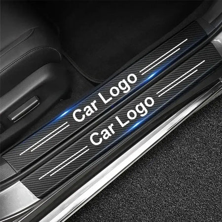 Dacia Duster Door Sill Sticker Set Carbon Fiber Trim 4Pcs