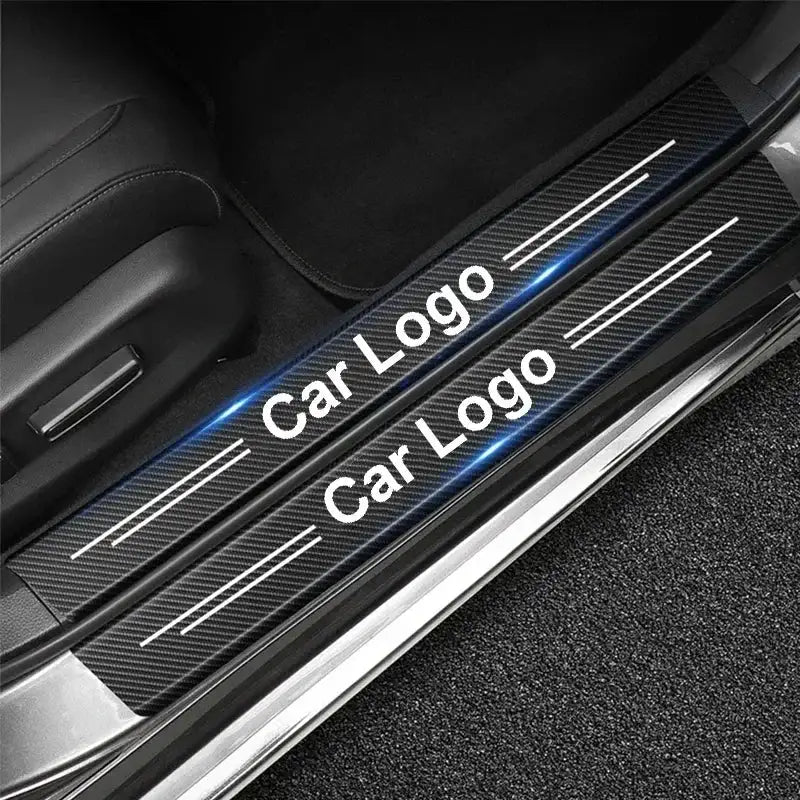 Dacia Duster Door Sill Sticker Set Carbon Fiber Trim 4Pcs