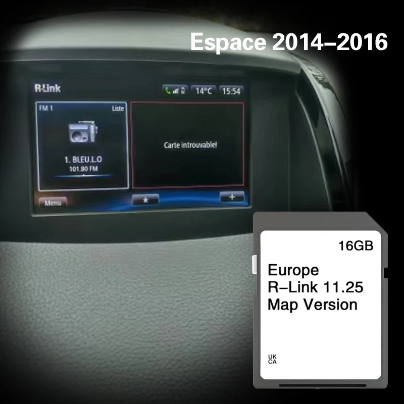 Europe Map SD Card Renault Espace 2014-2016 - 16GB Fast CHINA / Espace 2014-2016