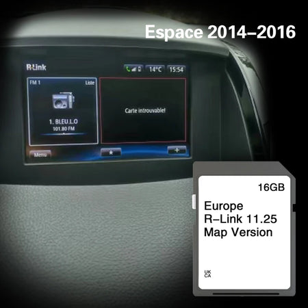 Europe Map SD Card Renault Espace 2014-2016 - 16GB Fast CHINA / Espace 2014-2016