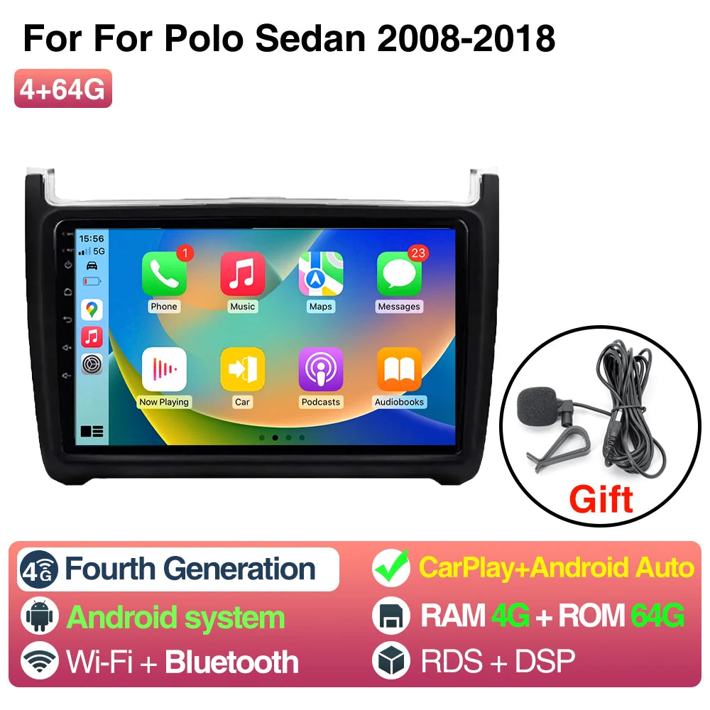 9Inch Car Radio CarPlay Android Auto &ndash; Bluetooth WiFi 4 64G