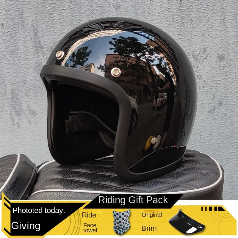 500TX Vintage Motorcycle Open Face Helmet &ndash; Fiberglass Body