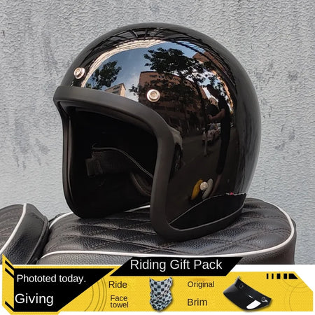 500TX Vintage Motorcycle Open Face Helmet &ndash; Fiberglass Body