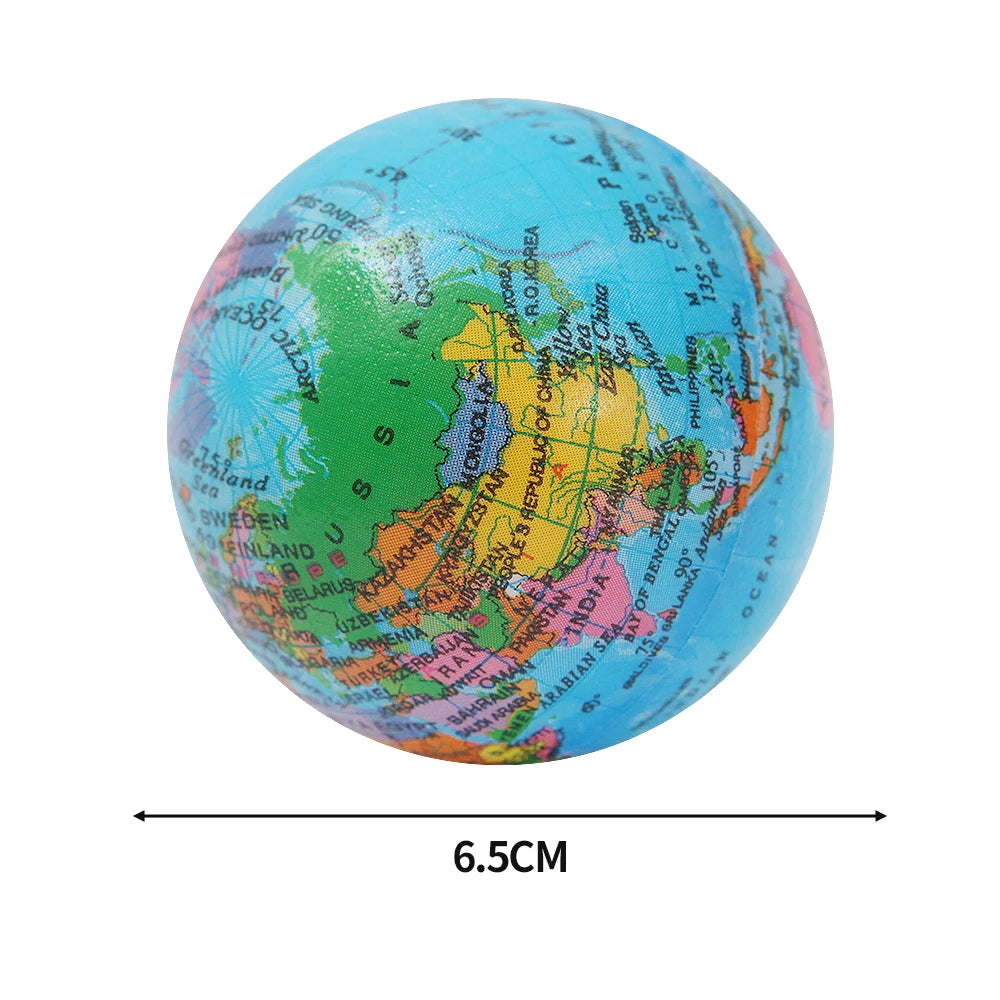 12Pcs 65mm World Map Foam Ball &ndash; Stress Relief Toy For Kids