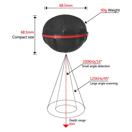 New Smart Fishfinder Fish finder Shore Tablet Boat 125KHz Lake 60M App Sea GPS Wireless Sonar Smartphone
