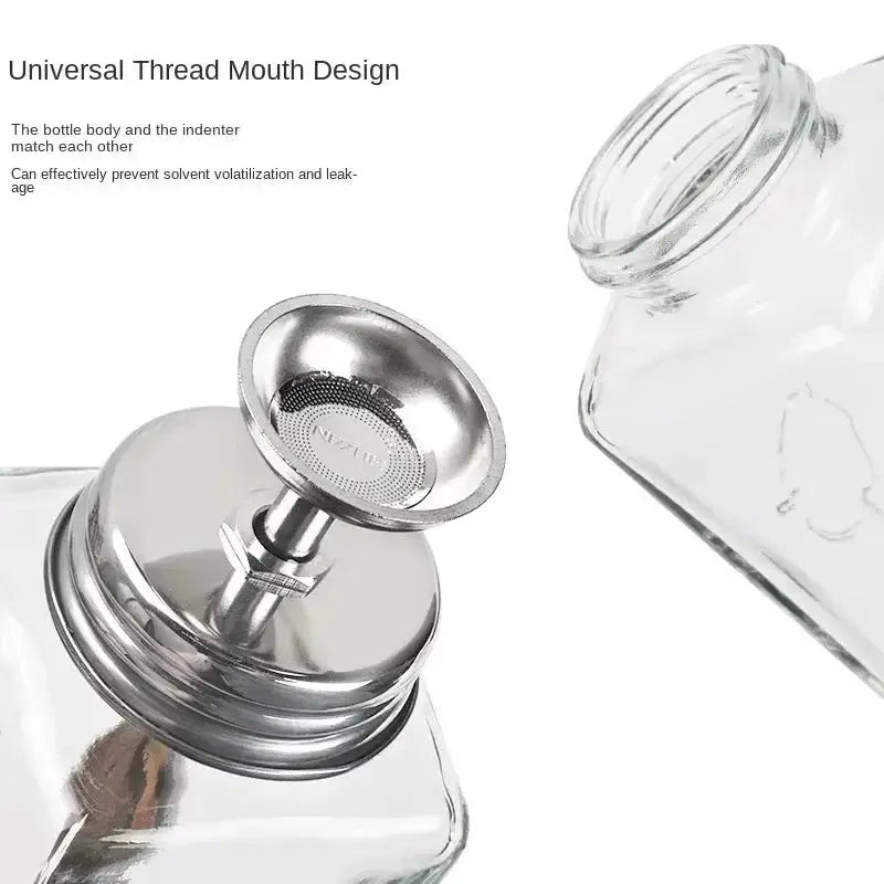 Nail glass bottle press funnel press type alcohol bottle nail remover water empty bottle cleaning liquid crystal hydraulic 180ml by InterCyprus Trading Ltd