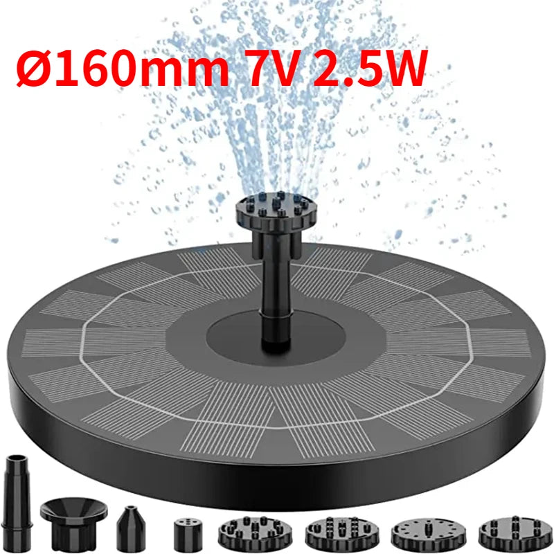 1W/1.5W/2.5W Outdoor Solar Fountain Kit &ndash; Six Nozzle System 2.5W