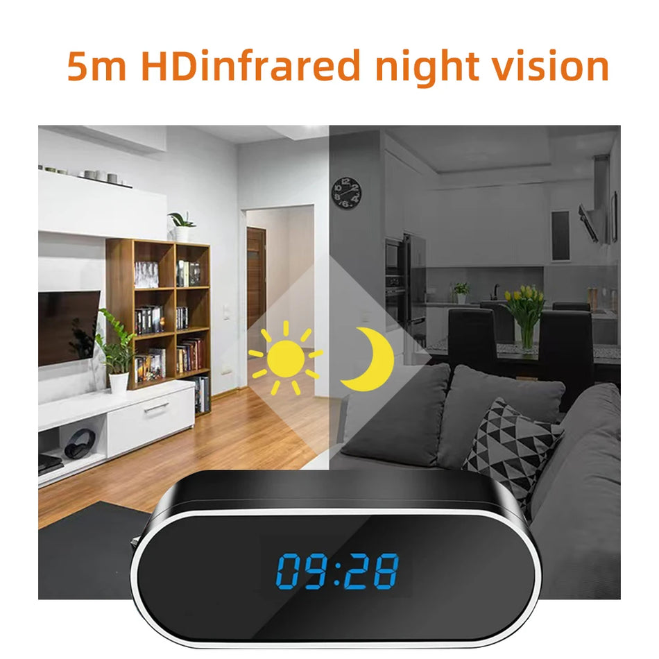 Wireless Mini Clock Camera &ndash; 4K HD Night Vision Setup