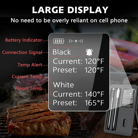 Wireless Bluetooth Meat Thermometer &ndash; IP67 Waterproof