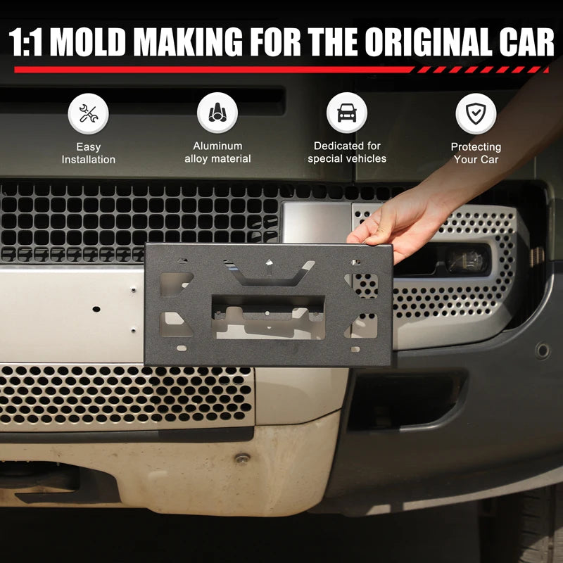 Алюминиевый сплав передний бампер держатель номерного знака для Defender