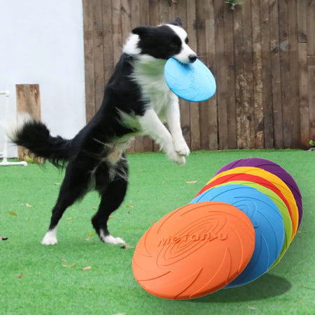 OUZEY Bite Resistant Flying Disc Toy for Dogs - Interactive Training &amp; Outdoor Fun