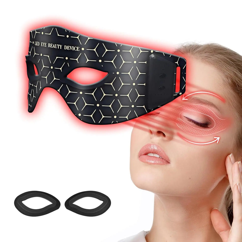 Red Light Therapy Eye Mask 630nm and 850nm LEDs for Wrinkles and Puffiness