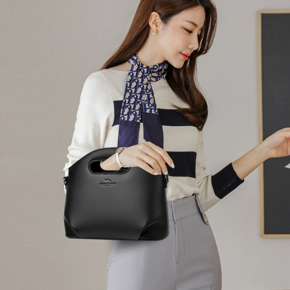 Geantă de umăr din piele moale de marcă autentică pentru femei, geantă mică tip tote, de calitate superioară, designer, casual, geantă de mână pentru iarnă