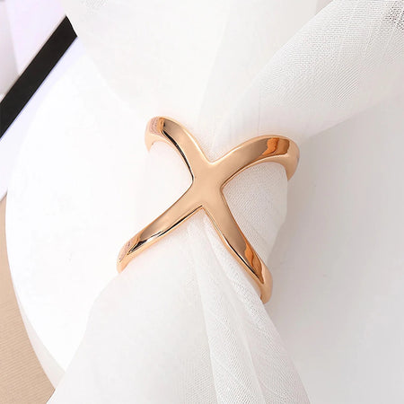 X-Shaped Silk Scarf Buckle Brooch &ndash; Shiny Multifunctional Jewelry Accessory